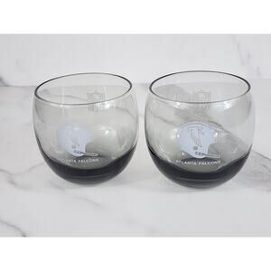 NFL Atlanta Falcons Super Bowl Whiskey Glasses Gray Smoke Glasses x2